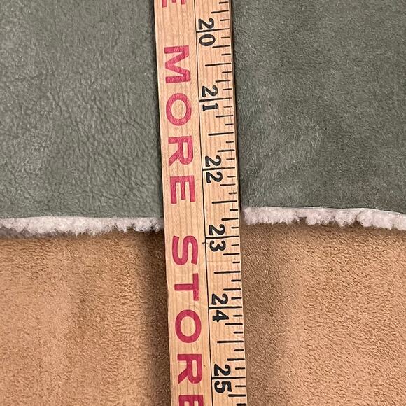 Y2K Shearling Sheepskin Fur Leather Blazer Jacket XS-S Mos - Picture 13 of 14